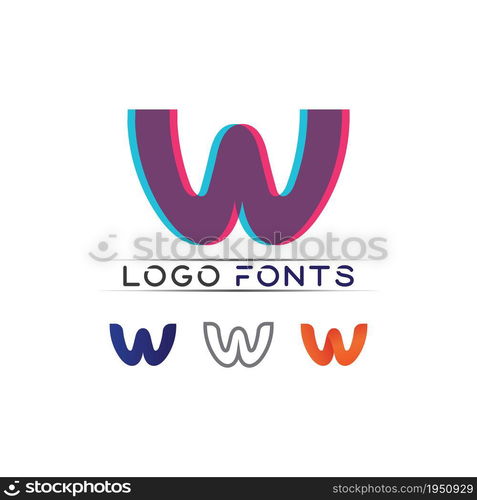 W Letter Logo Template vector illustration design