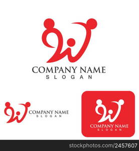 W Letter Logo Template vector illustration design