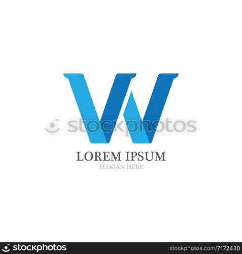 W Letter Logo Template vector illustration design