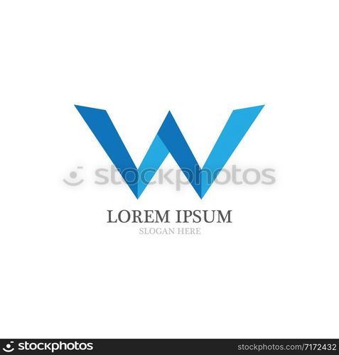 W Letter Logo Template vector illustration design