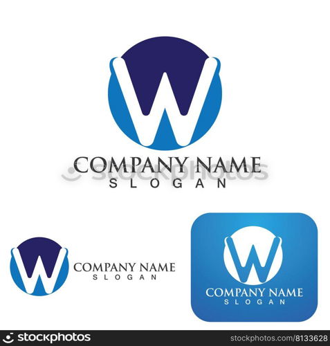 W Letter Logo Template vector illustration design