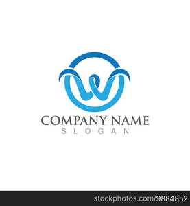 W Letter Logo Template vector illustration design