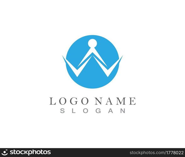 W Letter, People Logo design Vector
