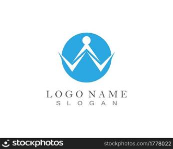 W Letter, People Logo design Vector