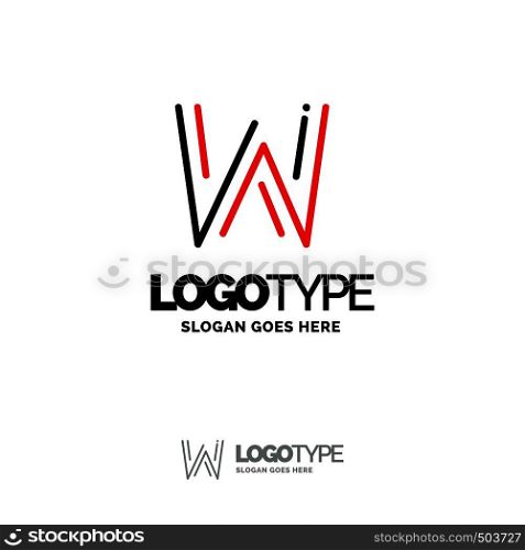 W Logo. Digital Logo template. Black and Red Logo template, Technology Brand Name Design. Creative Symbol Place for Tagline/slogan. Elegant Logo Design Template