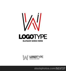 W Logo. Digital Logo template. Black and Red Logo template, Technology Brand Name Design. Creative Symbol Place for Tagline/slogan. Elegant Logo Design Template