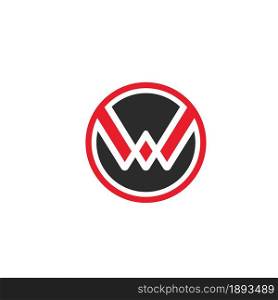 w or wv letter icon vector concept design template