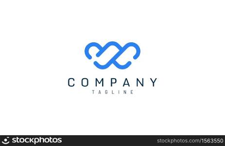 W round logo template in bold blue