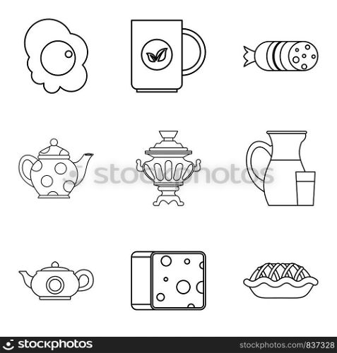 Wad icons set. Outline set of 9 wad vector icons for web isolated on white background. Wad icons set, outline style