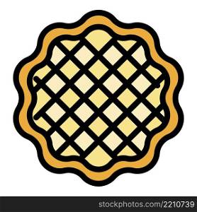 Wafer layer icon. Outline wafer layer vector icon color flat isolated. Wafer layer icon color outline vector