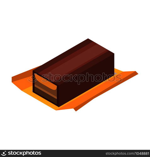 Waffle chocolate icon. Isometric of waffle chocolate vector icon for web design isolated on white background. Waffle chocolate icon, isometric style