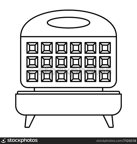 Waffle cooker icon. Outline waffle cooker vector icon for web design isolated on white background. Waffle cooker icon, outline style