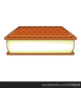 Waffle ice cream icon. Cartoon illustration of ice cream vector icon for web design. Waffle ice cream icon, cartoon style