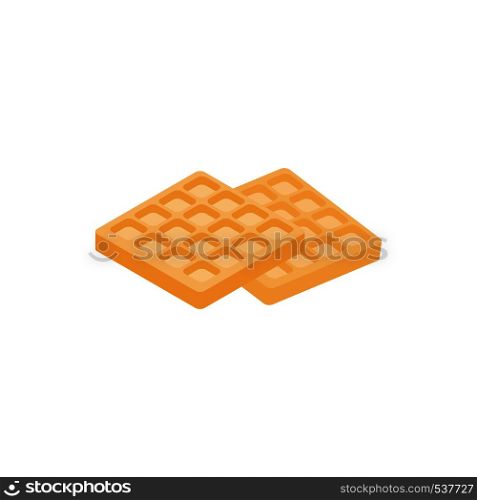 Waffle icon in isometric 3d style isolated on white background. Two slices of wafers. Waffle icon, isometric 3d style