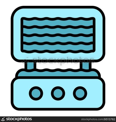 Waffle maker icon outline vector. Iron machine. Belgian cooker color flat. Waffle maker icon vector flat