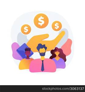 Wage subsidy for business employees abstract concept vector illustration. Small-medium sized business support, keep employees on the payroll, COVID19 crisis layoff, unemployment abstract metaphor.. Wage subsidy for business employees abstract concept vector illustration.
