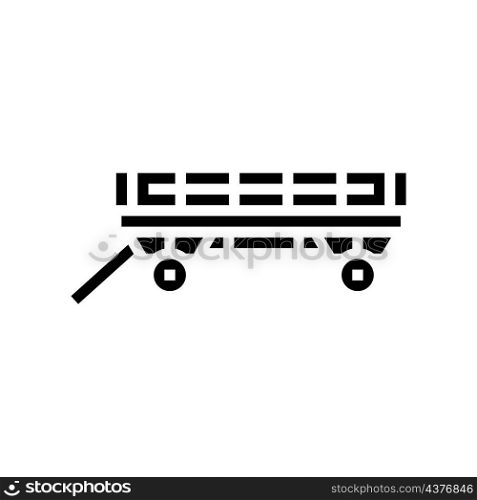 wagon farm glyph icon vector. wagon farm sign. isolated contour symbol black illustration. wagon farm glyph icon vector illustration