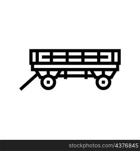 wagon farm line icon vector. wagon farm sign. isolated contour symbol black illustration. wagon farm line icon vector illustration