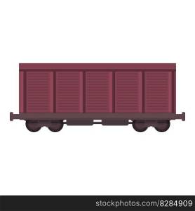 Wagon icon cartoon vector. Train cargo. Rail container. Wagon icon cartoon vector. Train cargo
