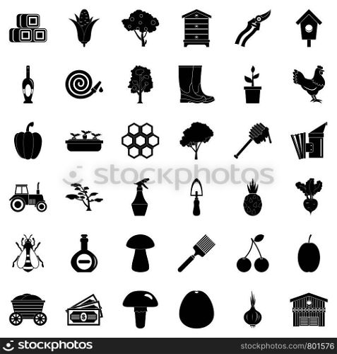 Wagon icons set. Simple style of 36 wagon vector icons for web isolated on white background. Wagon icons set, simple style