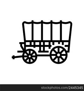 wagon medieval transport line icon vector. wagon medieval transport sign. isolated contour symbol black illustration. wagon medieval transport line icon vector illustration