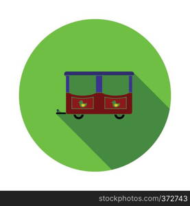 Wagon of children train icon. Flat color design. Vector illustration.