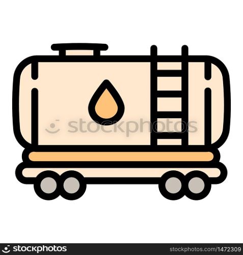 Wagon tank icon. Outline wagon tank vector icon for web design isolated on white background. Wagon tank icon, outline style