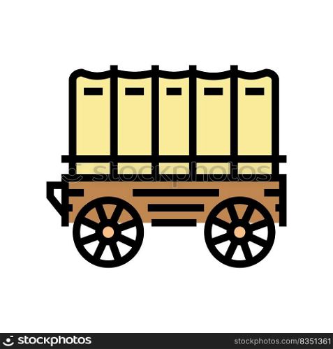 wagon trailer color icon vector. wagon trailer sign. isolated symbol illustration. wagon trailer color icon vector illustration
