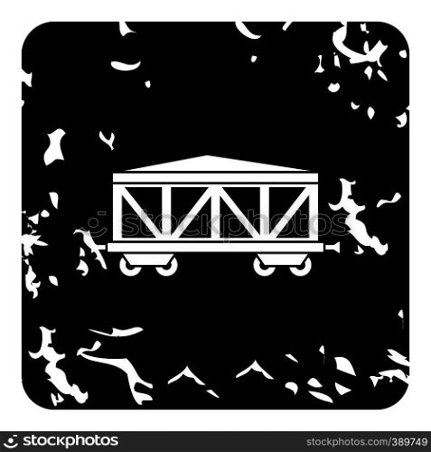 Wagon train icon. Grunge illustration of wagon train vector icon for web. Wagon train icon, grunge style
