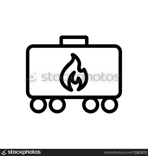 wagon with combustible material icon vector. Thin line sign. Isolated contour symbol illustration. wagon with combustible material icon vector. Isolated contour symbol illustration