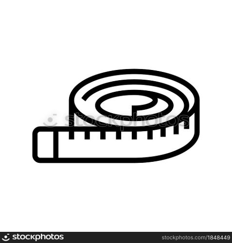waist tape line icon vector. waist tape sign. isolated contour symbol black illustration. waist tape line icon vector illustration