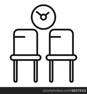 Wait chairs icon outline vector. Waiting area. Office interior. Wait chairs icon outline vector. Waiting area