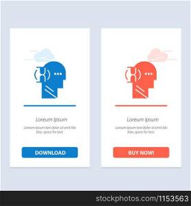 Wait, Glass, User, Male Blue and Red Download and Buy Now web Widget Card Template