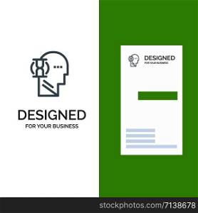 Wait, Glass, User, Male Grey Logo Design and Business Card Template