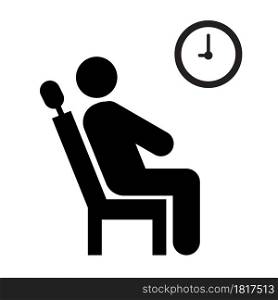 wait icon on white background. Waiting room sign. interview symbol. flat style.