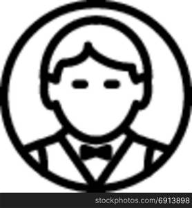 waiter, icon on isolated background