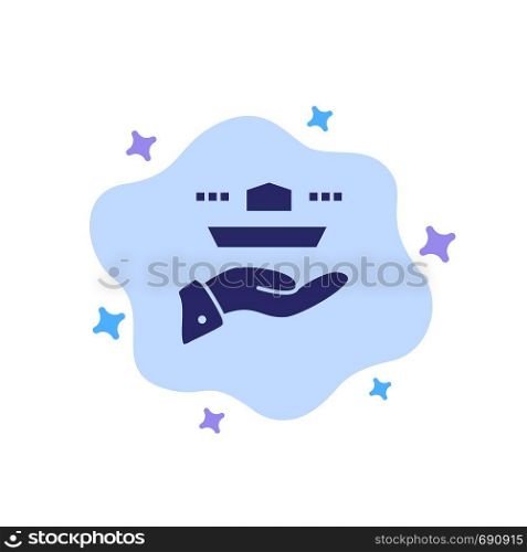 Waiter, Restaurant, Serve, Lunch, Dinner Blue Icon on Abstract Cloud Background