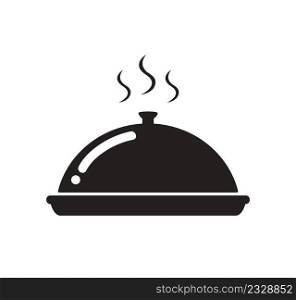 Waiter with cloche. Food serving vector illustration EPS10 