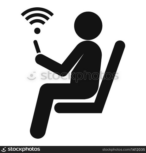Waiting room wifi icon. Simple illustration of waiting room wifi vector icon for web design isolated on white background. Waiting room wifi icon, simple style