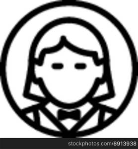 waitress, icon on isolated background