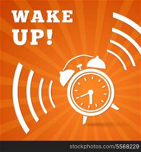 Wake up alarm poster background vector illustration