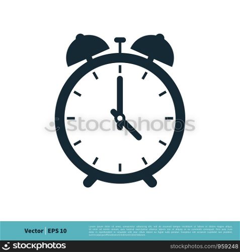 Wake Up Clock Icon Vector Logo Template. Alarm Clock Icon Vector Logo Template Illustration Design. Vector EPS 10.
