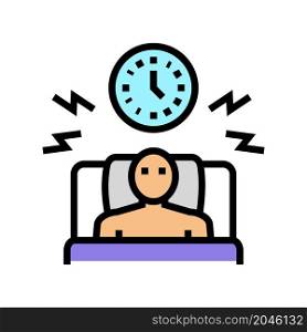 waking up too early color icon vector. waking up too early sign. isolated symbol illustration. waking up too early color icon vector illustration