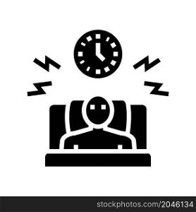 waking up too early glyph icon vector. waking up too early sign. isolated contour symbol black illustration. waking up too early glyph icon vector illustration