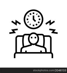 waking up too early line icon vector. waking up too early sign. isolated contour symbol black illustration. waking up too early line icon vector illustration