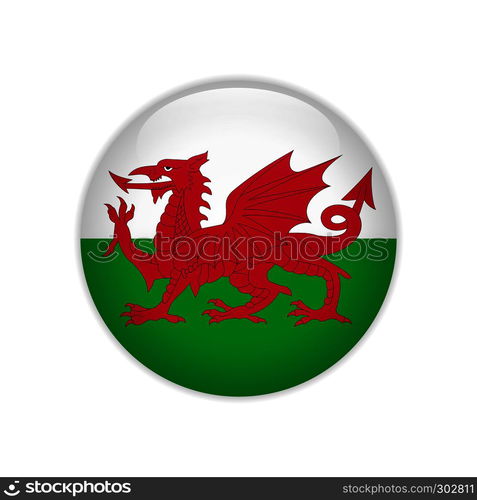 Wales flag on button