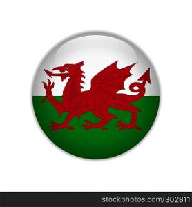 Wales flag on button