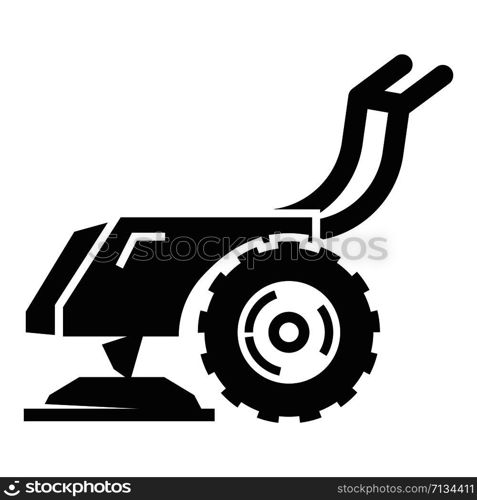 Walk-behind tractor icon. Simple illustration of walk-behind tractor vector icon for web design isolated on white background. Walk-behind tractor icon, simple style