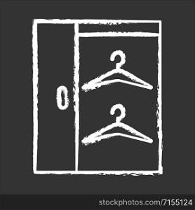 Walk in closets chalk icon. Dressing room. Wardrobe. Furniture for hanging clothes storage. Cupboard, cabinet. Comfortable home. Apartment amenities. Isolated vector chalkboard illustration