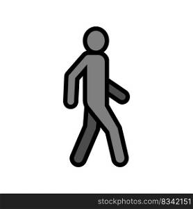 walk man silhouette color icon vector. walk man silhouette sign. isolated symbol illustration. walk man silhouette color icon vector illustration